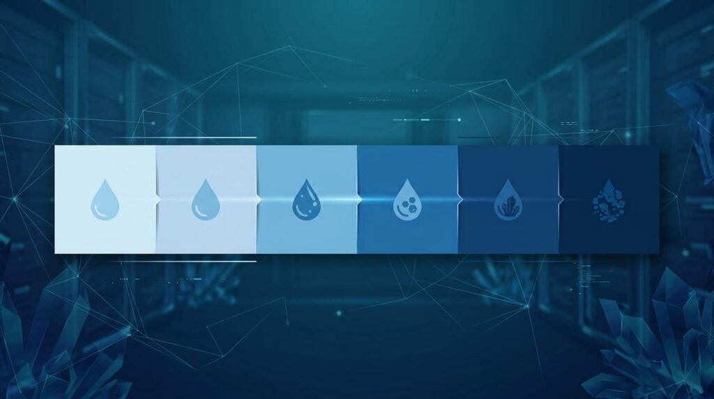 Colour scale showing UK water hardness from soft to very hard